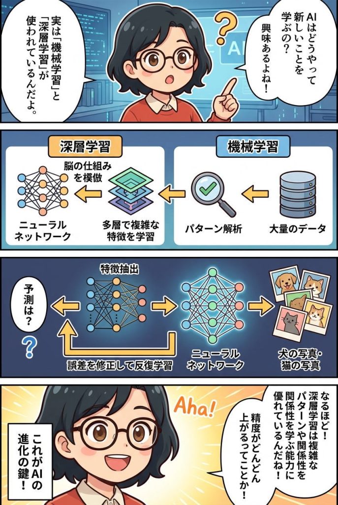 マンガ解説：AIがどうやって学ぶのか(機械学習と深層学習)