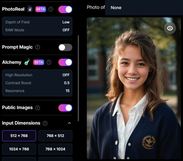 PhotoReal（Low）＋None＋Alchemy