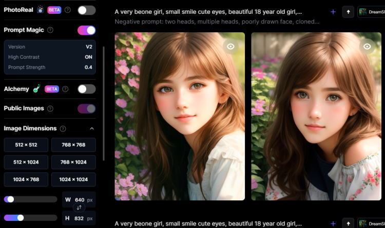DreamShaper v7 ＋Prompt Magic V2