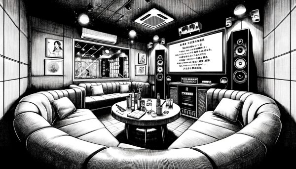 カラオケボックスの部屋の中 16:9