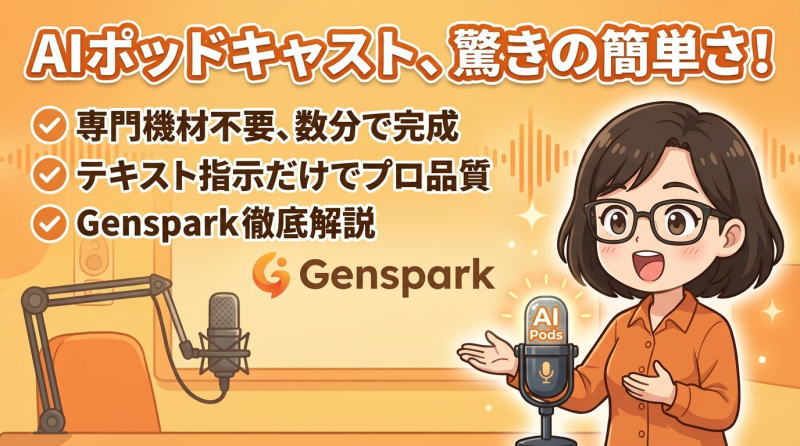 GensparkのAIポッドキャスト機能で誰でも簡単にプロ品質の音声コンテンツを作成！