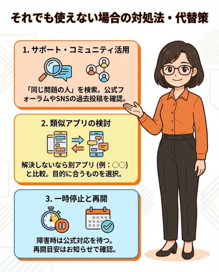 それでも使えない場合の対処法・代替策