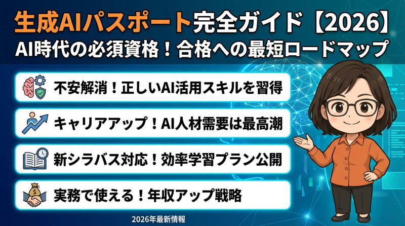 生成AIパスポート完全ガイド【2026】合格への完全ロードマップ｜試験対策から活用法まで