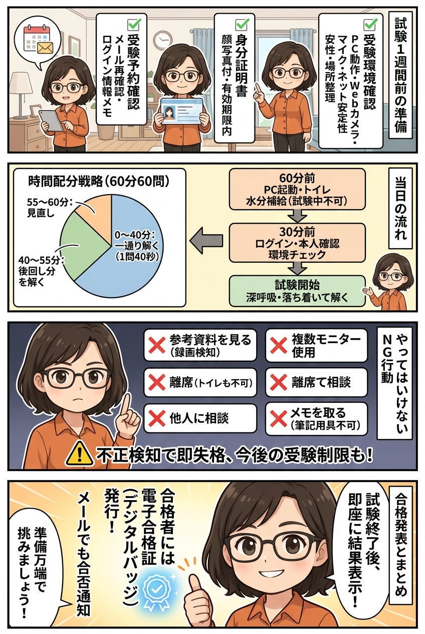 マンガ解説:試験当日の完全マニュアル