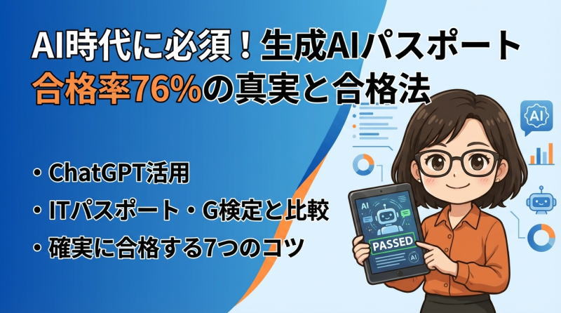 生成AIパスポートの難易度を徹底解析｜合格率76%の真実と他資格比較