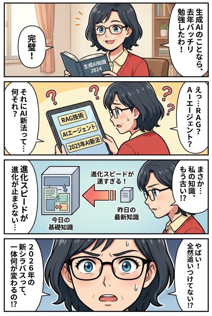 マンガで解説：【2026年2月改訂】生成AIパスポート新シラバス完全解説