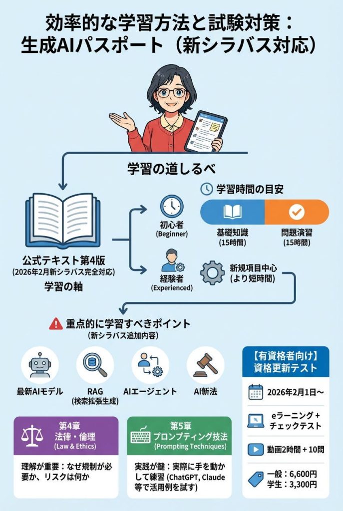効率的な学習方法と試験対策：インフォグラフィック図解