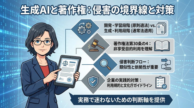 生成AI著作権リスク完全ガイド｜ビジネス利用の法的注意点