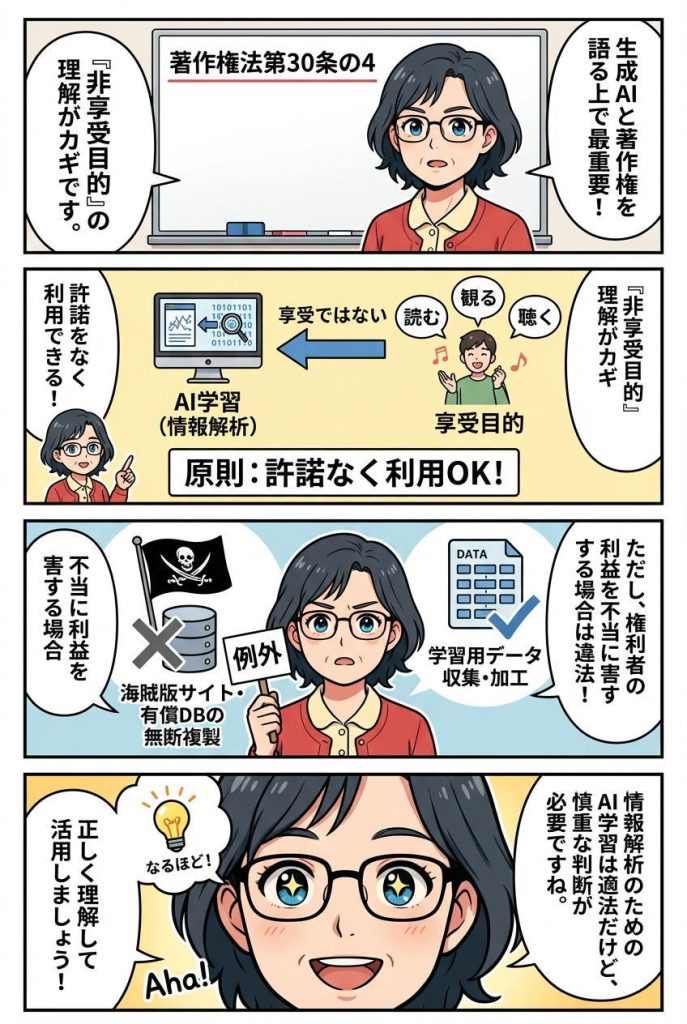 マンガで解説：著作権法第30条の4を正しく理解する