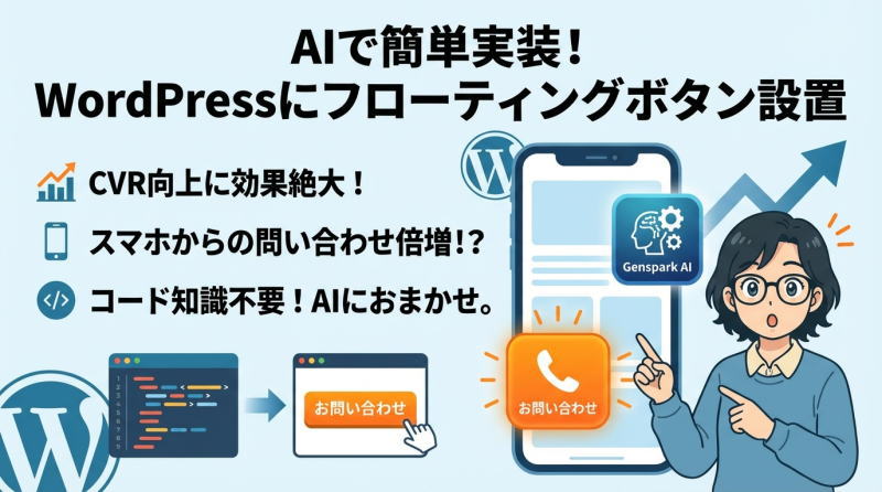 AIでWordPressにフローティングボタンを設置する方法