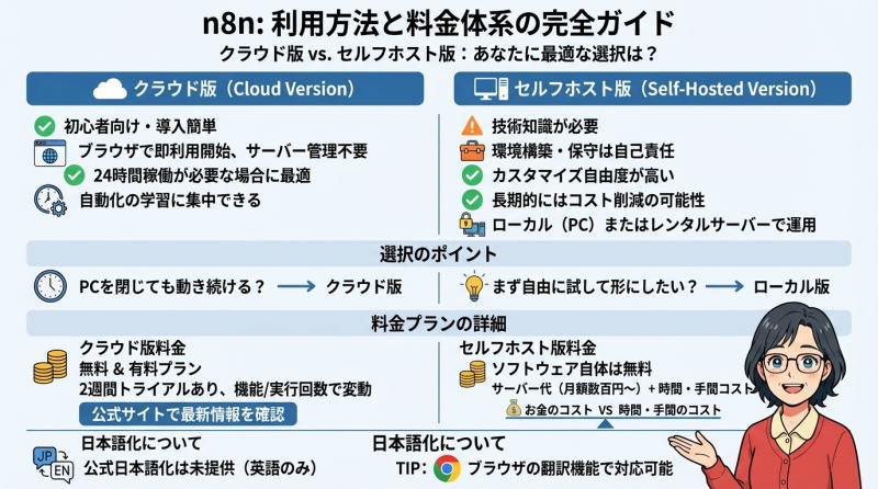 インフォグラフィック図解：クラウド版とセルフホスト版の違い