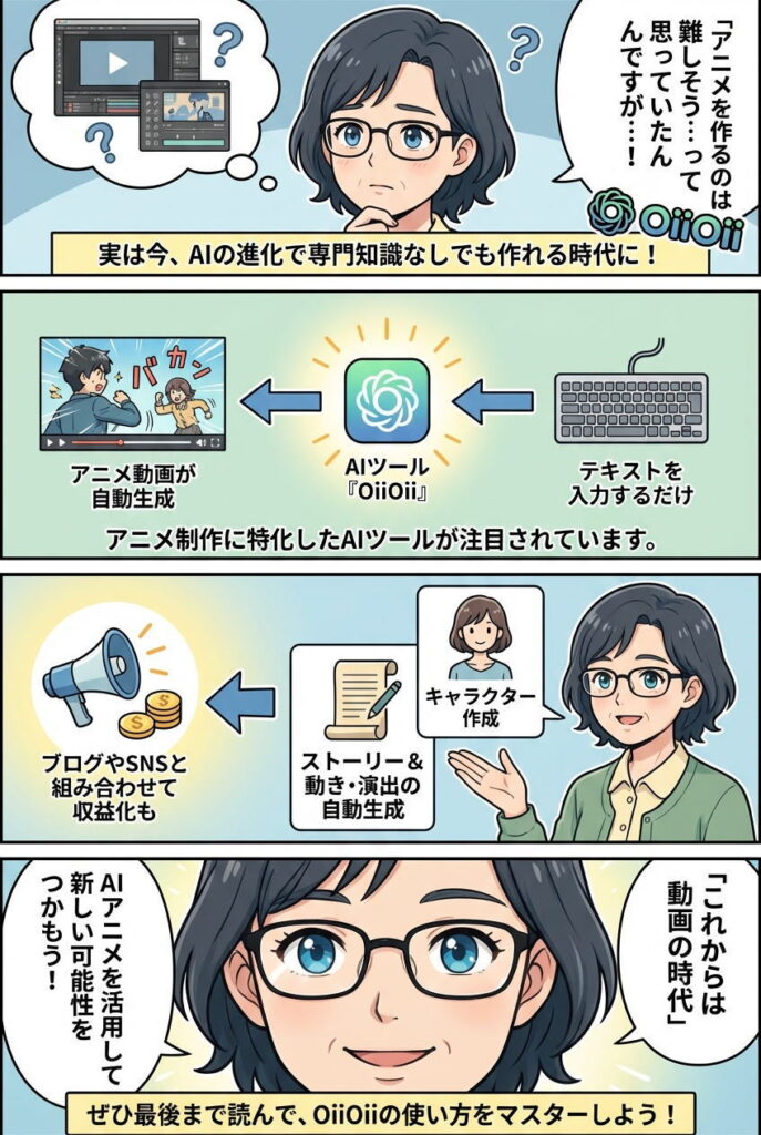 OiiOiiとは？AIでアニメ動画を作る方法と収益化のコツ