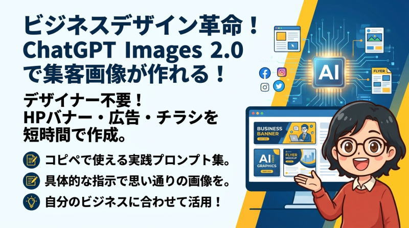 ChatGPT Images 2.0プロンプト集｜HPバナー・LP・WEB広告・チラシに使える実用例