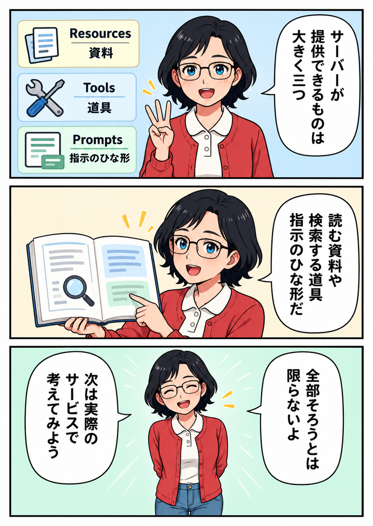 マンガで分かる05、MCPサーバーが提供する3つの要素